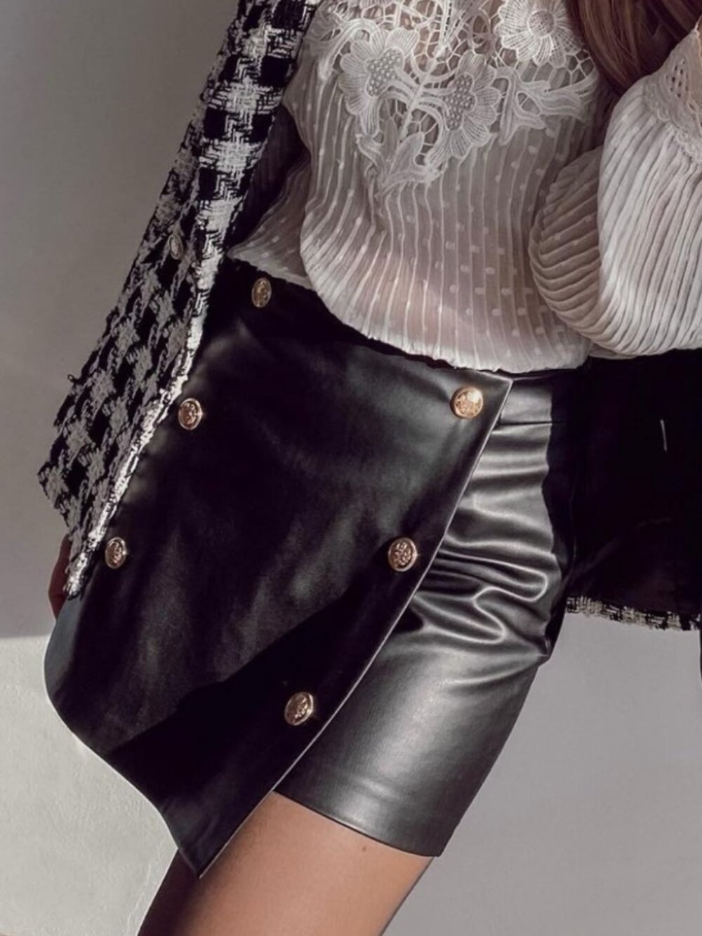 Zara Faux Leather Mini Skort